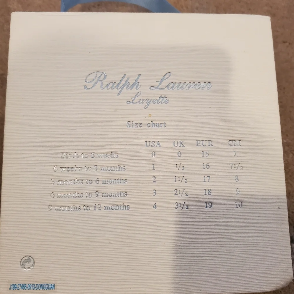 Ralph Lauren Layette Baby Red Canvas Vaughn II Shoes with Box